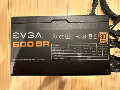 EVGA 600 BR 600W CrossFire 80 PLUS BRONZE Certified Non-Modular PSU- 100BR0600K1