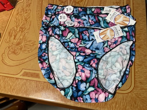 Jockey No Panty Line Promise Floral Bikini Panties- Set of 3- Size 7- NWT