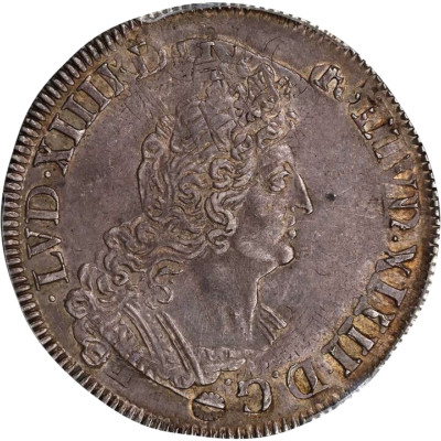 1701 T France 1/2 Ecu, Nantes Mint, Louis XIV, PCGS AU 58, Exceptional KM-329.18