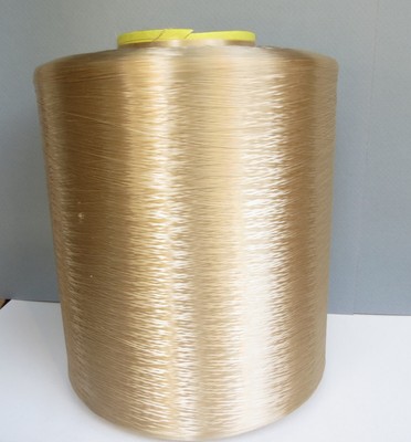 Beige rPET 4535T industrial yarn Huge 20 lb Bobbin Thousands of Yards /Gold Look