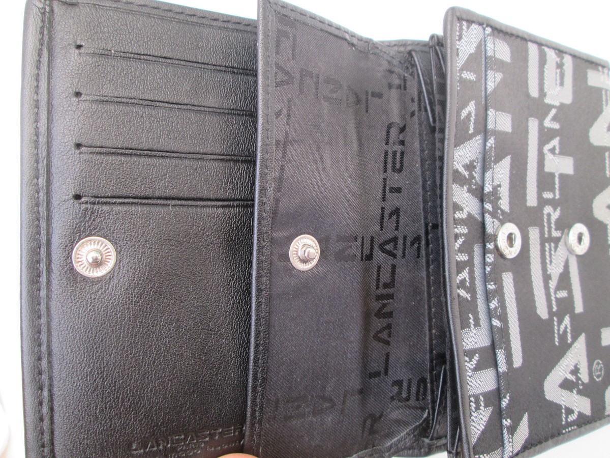 Portefeuille/porte-monnaie Lancaster Authentique - Toile Et Cuir - Vintage, Occasion - Noir