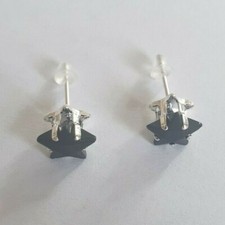 Red Blue diamante crystal shape stars silver trim Womens Girls Earrings studs UK