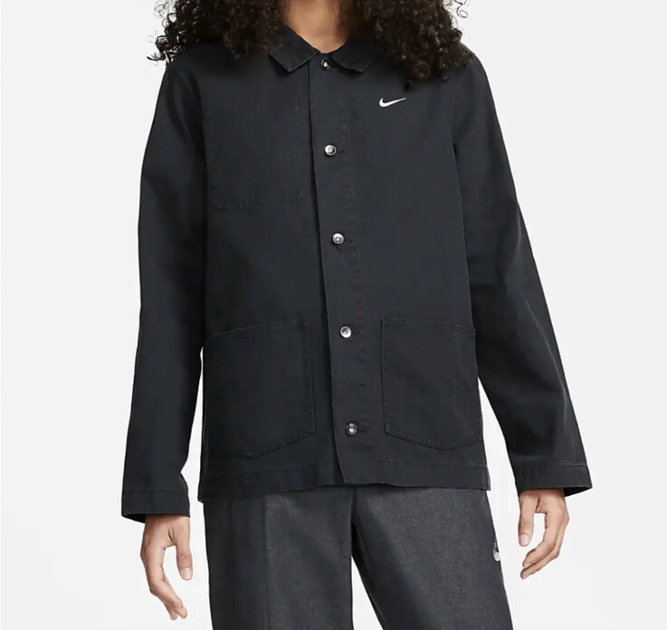 SACAI X NIKE Nike Life Cappotto Sfoderato Chore Giacca Tela Pesante Nero DQ5184 Uomo Large