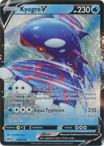 Kyogre V 037/159 Ultra Rare Crown Zenith Pokemon TCG