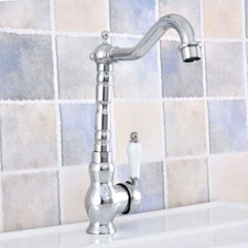 Silver Chrome Bathroom Kitchen Bar Vessel Sink Swivel Faucet Mixer Tap ssf649