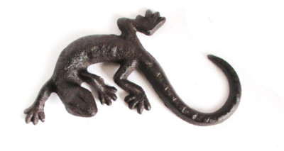 1  GECKO Gusseisen Gartendeko 19 cm Echse Salamander Eidechse Olm Garten Teich
