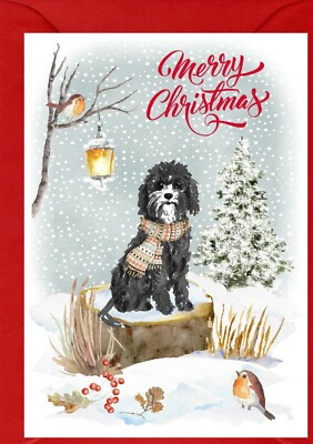 Cavapoo / Doodle Hund A6 (4'' x 6'') Weihnachtskarte (innen leer) von Starprint