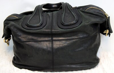 Givenchy Nightingale Black Leather Bag Satchel Bag Removable Strap