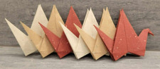 100 Multicolor 4" x 4" Handmade Wedding Recycled Natural Paper Origami Cranes