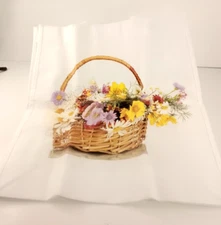 Reusable Bag White W/Spring Summer Floral Design Eco Friendly Shopping E4-1697