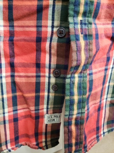 U.S. Polo Assn Mens Button Down Shirt Long Sleeve Plaid Shirt Size Large - Picture 3 of 8