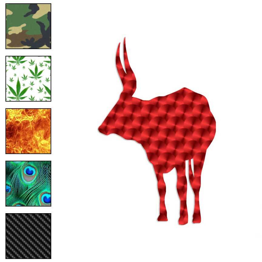 Long Horn Cow Bull, Vinyl Decal Sticker, 40 Patterns & 3 Sizes, #2828