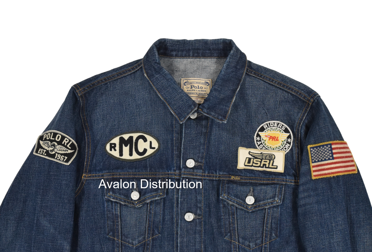 Polo Ralph Lauren USRL Riders Racing Flag Denim Patchwork Trucker