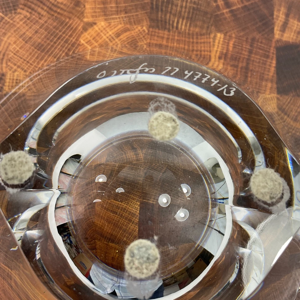 Orrefors Sweden Crystal Glass Marin Bowl Signed 10" Vintage 77 4774-13 - Imagem 3 de 4