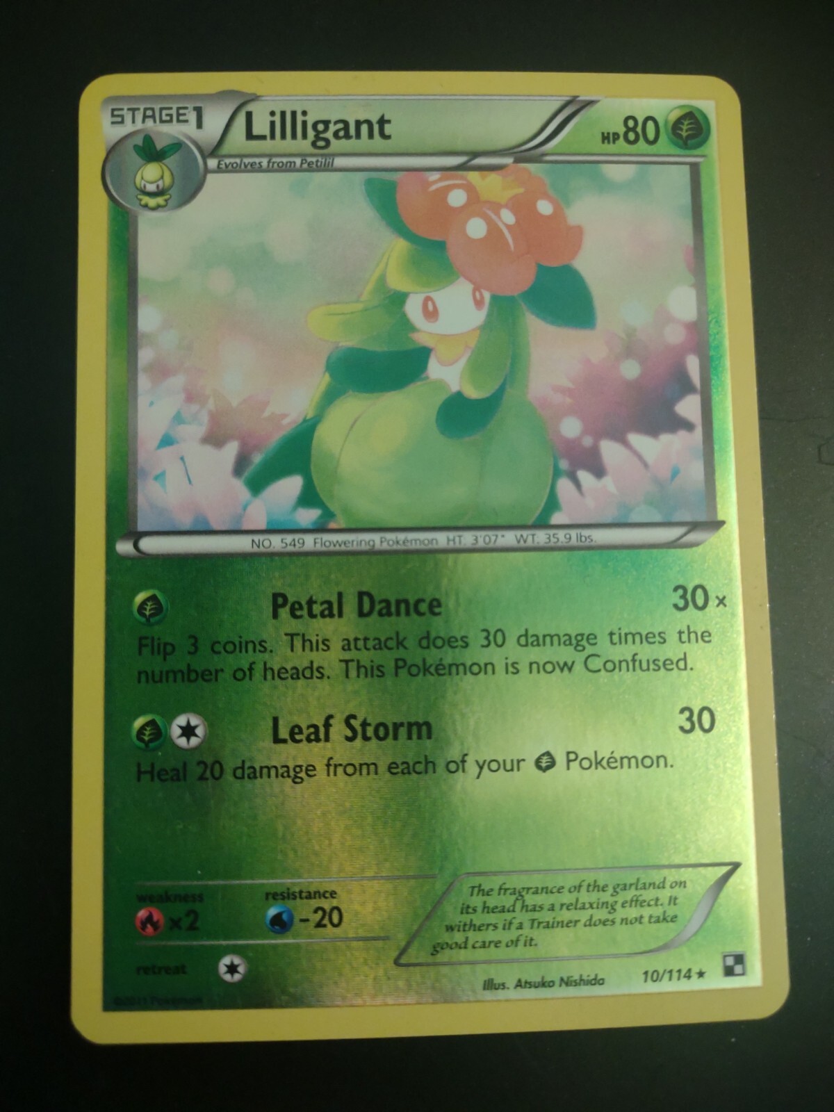 Pokemon TCG Lilligant Black & White BLW 10/114 Reverse Holo Rare Grass 2011 LP