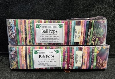 2X Hoffman Fabrics - BALI POPS ''Parfait'' BATIK Strips 2.5'' 40 Strips #BP-609