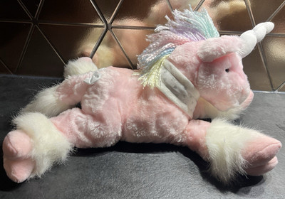 Regenbogen Ombré Haar Chad Valley rosa Plüsch Einhorn Stofftier Vintage Pferd Glitzer