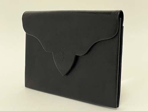 Yves Saint Laurent Clutch Second Bag YSL Black Leather - Picture 10 of 16