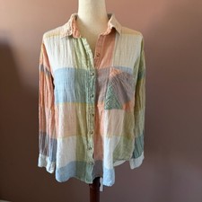 Billabong Oversized Pastel Patchwork Plaid Co...
