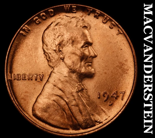 1947-D Lincoln Wheat Cent- Choice Gem Brilliant Uncirculated No Reserve #J2199
