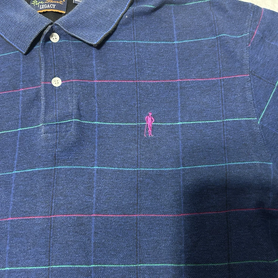 Camisa Polo Payne Stewart Legacy Para Hombres XL Azul Manga Larga Absorbe la Humedad Foto 3 de 4