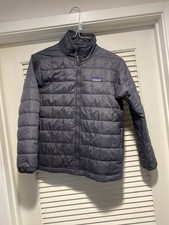 Patagonia Nano Puff Jacket Youth Medium 10 Gray Quilted Full Zip Insulated