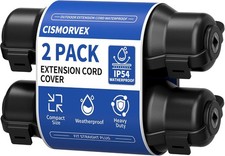2 Pack Outdoor Extension Cord Safety Cover Waterproof Black Weatherproof