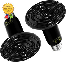 Reptile Heat Lamp 100W 2 Pack Ceramic Heat Emitter No Light Emitting Heat Bulbs
