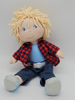 Haba Stuffed Boy Nick Doll 12'' Soft Body Toy Pretend Play