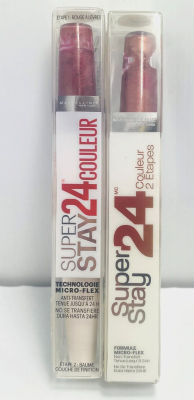 (2) MAYBELLINE SUPERSTAY 24 HR 2-Step Liquid Lipstick #120 Always Heather **RARE