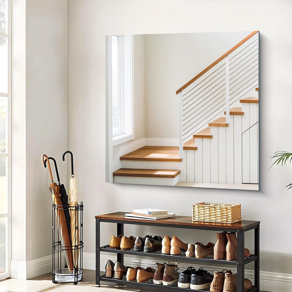 Espejo sin marco, espejos cuadrados de baño de 42x42 pulgadas para pared, sombra mejorada... Foto 4 de 4