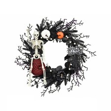 Halloween-Kranz langlebig Kranz mit K&uuml;rbis detailreich f&uuml;r Haust&uuml;r, Kamin