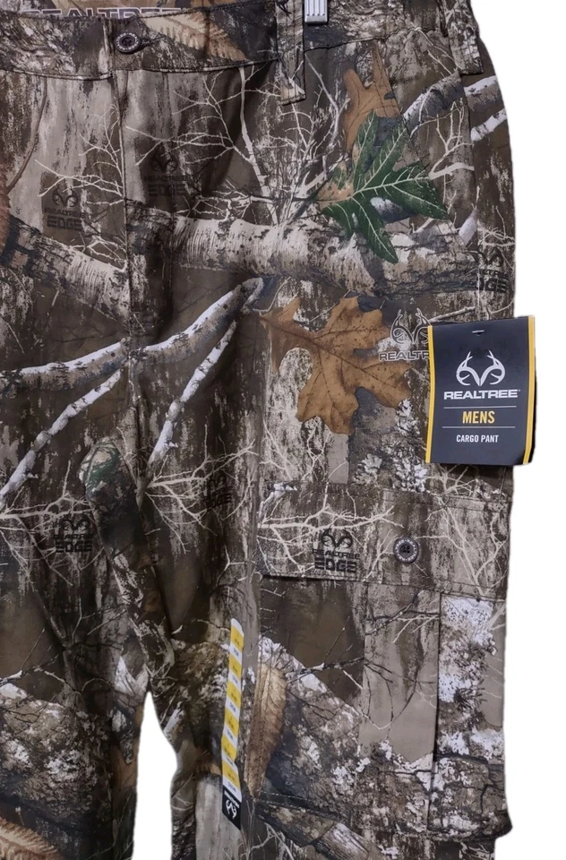 Realtree Camouflage Pants Men's Sz Large 36-38 Button Cargo Pockets Flex Fabric  - Image 3 of 4
