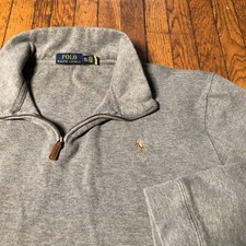 Polo Ralph Lauren 1/4 Zip Sweater Men Size 2XL Grey Flesh Pony Preppy Pullover