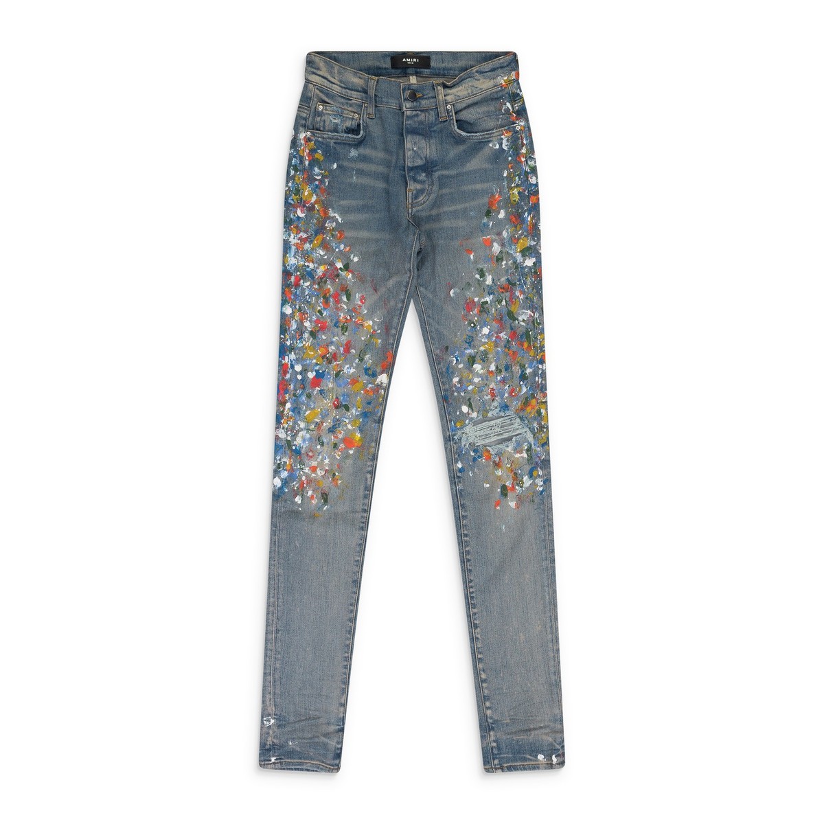 NWT AMIRI BLUE PAINTER SKINNY JEANS SIZE 36 $1580 | eBay