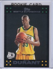 KEVIN DURANT ROOKIE CARD 2007 Topps Base Black NBA RC Sonics $$ HOUSTON ROCKETS. rookie card picture