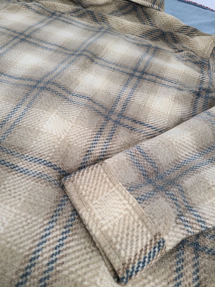 Quiksilver x «Surf Days» флисовая верхняя юбка коричневый и синий клетку паттен мужской L  - Изображение 3 из 4