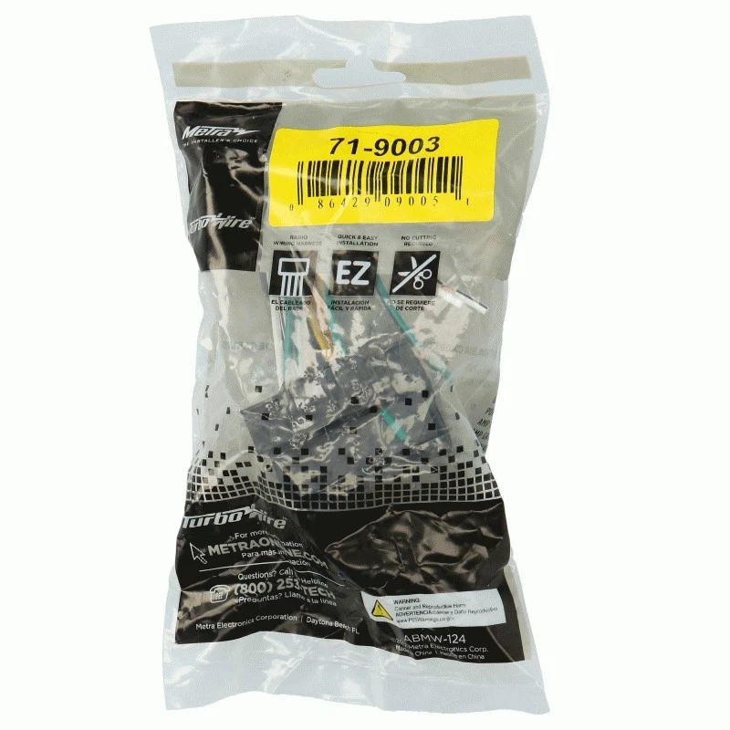 Arnés de cableado de repuesto de fábrica Metra 71-9003 con enchufe de radio EURO OEM Foto 3 de 4
