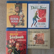 Errol Flynn Lot of 3 Blu-ray Disc - Robin Hood, Don Juan & The Sea Hawk + CD