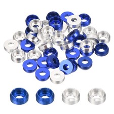 Rondelle svasate a tazza cono M2, alluminio per vite RC, 40 PZ (argento/blu)