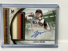 2025 Topps Museum Collection - #MMJPA-LWE Logan Webb Jumbo Patch Auto 4/10 Purp