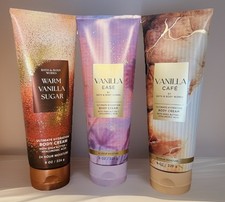 Set Of 3 Bath Body Works VANILLA Body Creams/Lotions: Cafe, Ease, Warm Sugar