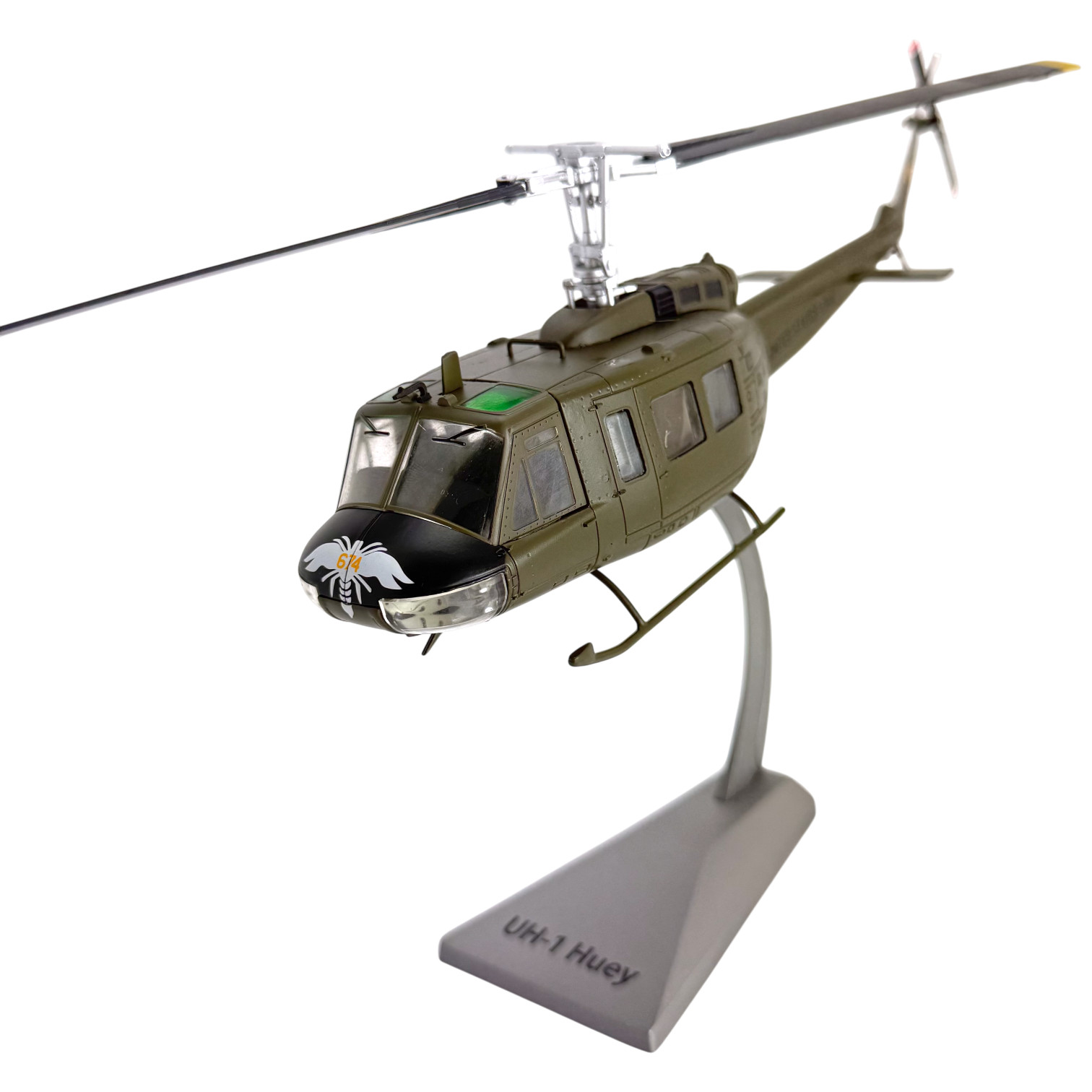 Bell UH-1H Huey Diecast Metal Helicopter Model Rotorcraft Gift - 1/48 Scale