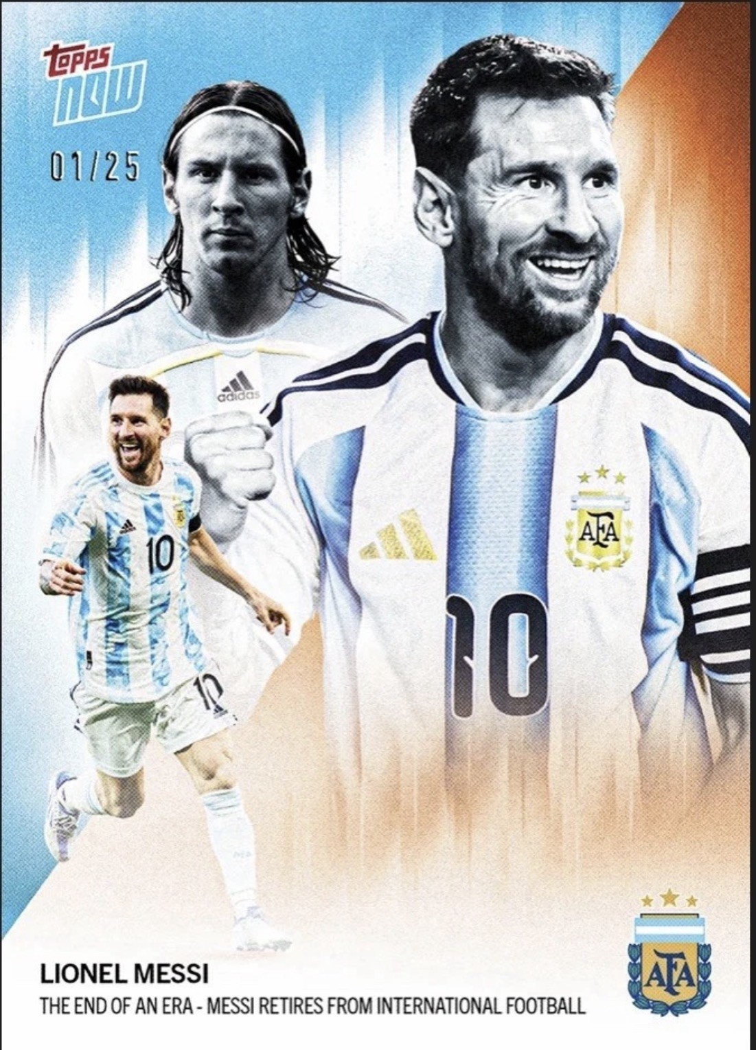 Lionel Messi 2026 Argentina Topps Now Chance @1/1 Auto. AVAILABLE SHIP IN 3 DAYS view 5