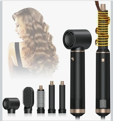 Black Gold 5-in-1 Hot Air Brush Set with Ionic Technology & Attachments