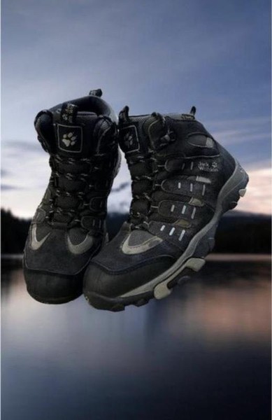 Women Jack Wolfskin Boots Black Textile 36.5