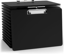 Horizontal Plastic Clipboards, Black Clip Board 8.5x11 for Classroom,