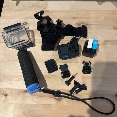 GoPro Hero 10 Black Bundle - 2x batteries, charger, hand grip, case, mounts