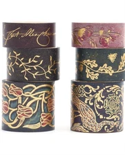 YUBBAEX Vintage Washi Tape Set 6 Rolls Wide Retro Decorative Gold Foil Antique 