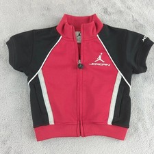 Jordan Infant Baby Track Jacket 12M Kids Red Black Full Zip Short Sleeve Logo